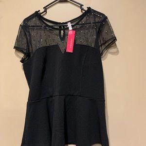 NWT Xhilaration black studded peplum top